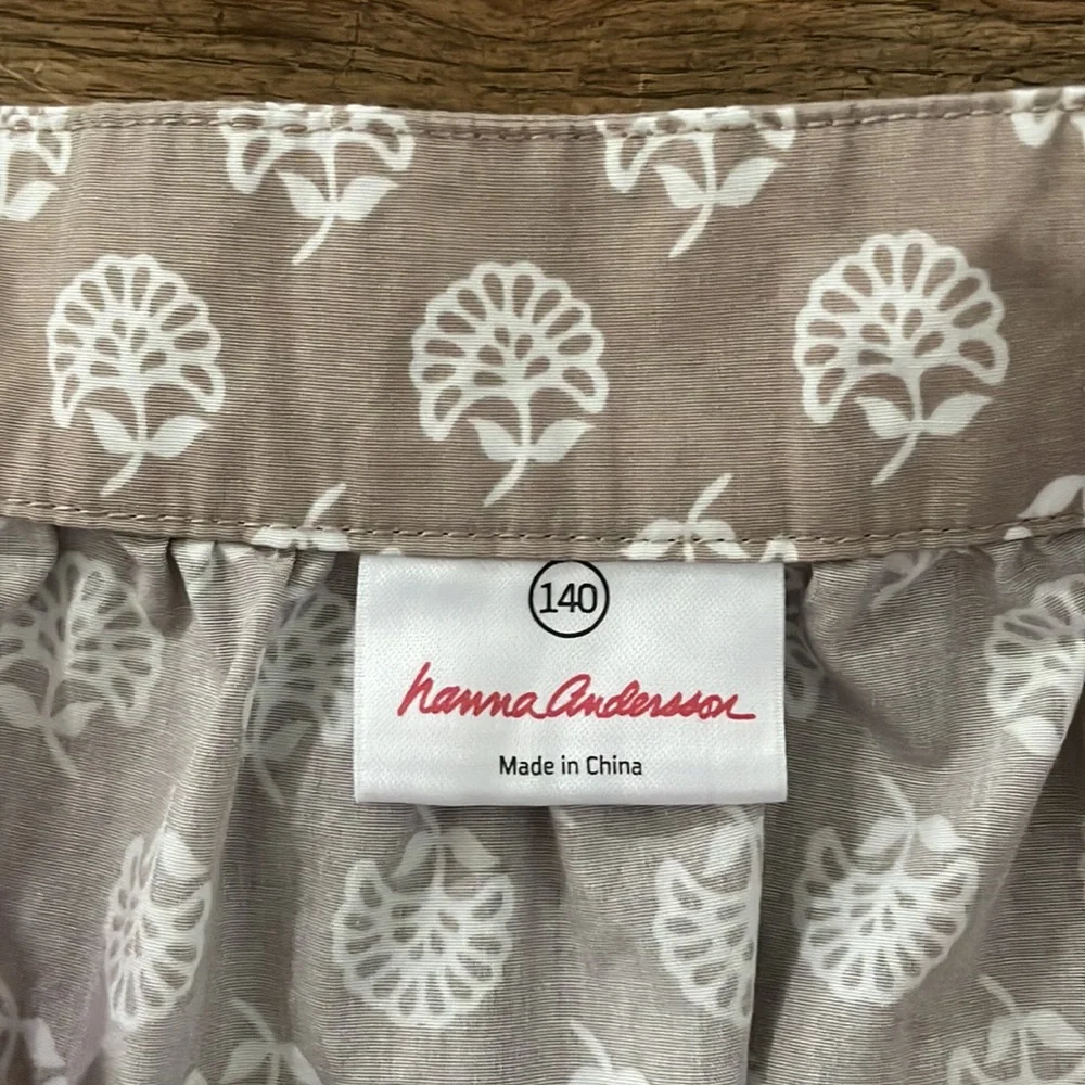 Hanna Andersson beige patterned summer dress for girl